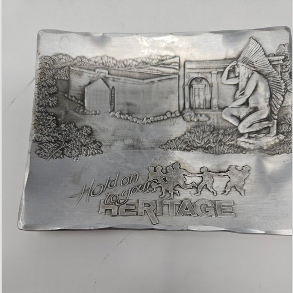 Vintage Wendell August Forge Hold On To Heritage Trinket Dish American Indian - Picture 3 of 5